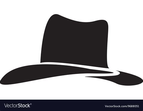 Cowboy hat silhouette Royalty Free Vector Image