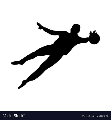 Soccer goalkeeper silhouette Royalty Free Vector Image