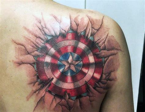 Huge Captain America Shield Tattoo Collection