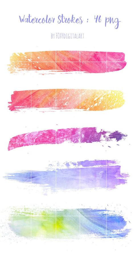 Watercolor Brush Strokes Clipart Hand Painted Watercolor Clip - Etsy