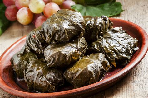 Traditional armenian dolma tolma containing leaf, grape, and dolma | Food Images ~ Creative Market