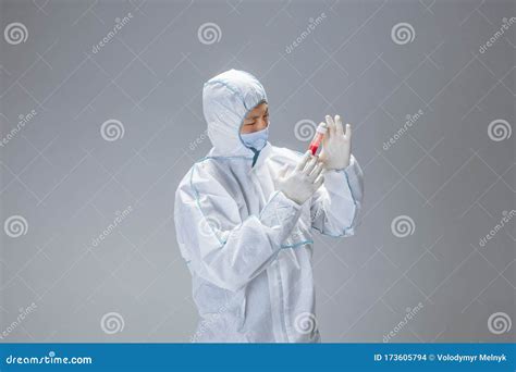 Medic in White Hazmat Protective Suit, Coronavirus Illustration Concept ...