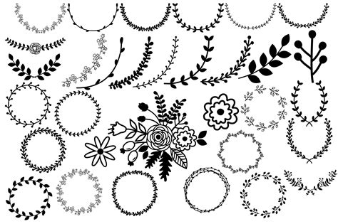 Laurel Wreath SVG, Floral Frames SVG (382018) | SVGs | Design Bundles