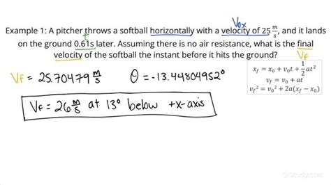 How to Solve for Final Velocity of a Projectile Launched Horizontally in 2 Dimensions | Physics ...