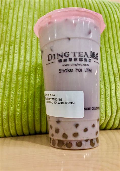 Blueberry Bubble Tea with Golden Boba from Ding Tea – Suwanee, Georgia | Bubble tea, Milk tea, Boba