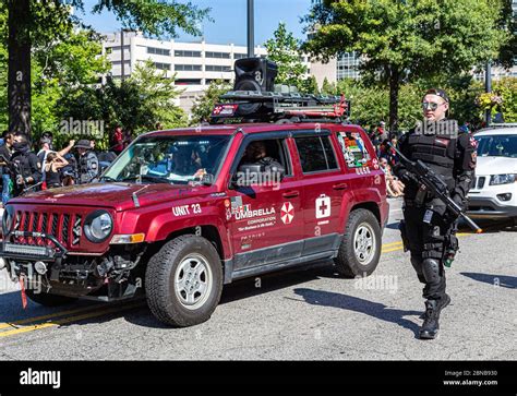 Umbrella Corporation Jeep on Parade Stock Photo - Alamy