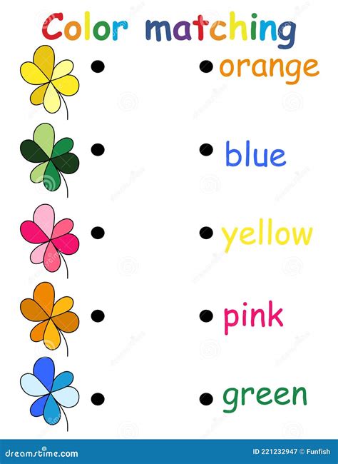 Color Matching Game with Clovers for Kids Vector Illustration Stock Vector - Illustration of ...