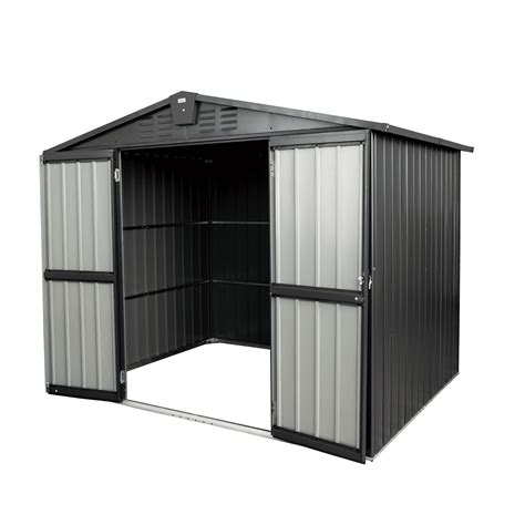 Capri 8.2x6.2 FT Outdoor Storage Shed, Metal Garden Sheds Kit with Double Lockable Door, All ...