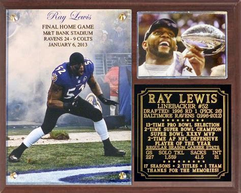 Ray Lewis #52 Baltimore Ravens Legend 2-Time Super Bowl Champ NFL Photo ...