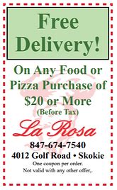 Coupons | La Rosa Pizza