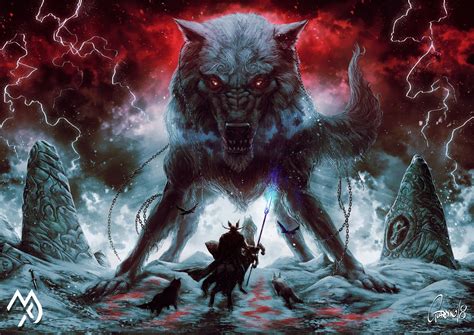 ArtStation - Journey To Ragnarok Cover, Andrea Guardino | Fantasy kunst, Wolf hintergrundbild ...