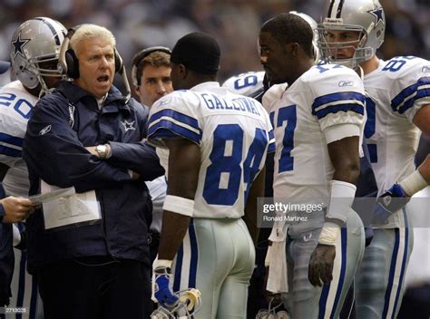 Head coach Bill Parcells of the Dallas Cowboys talks with Joey... News ...