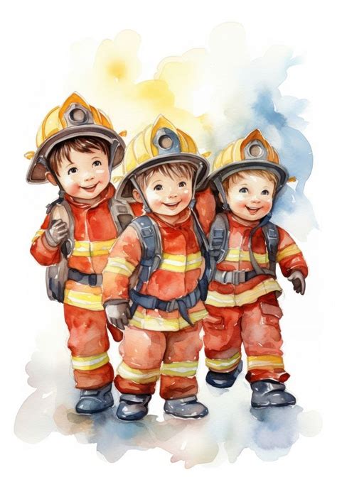 Firefighter cartoon helmet child. AI | Premium Photo Illustration ...