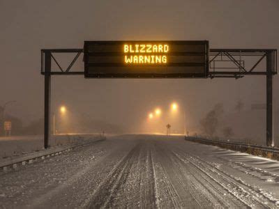 Blizzard warning sign on highway in 2022 | Weather alerts, Weather ...