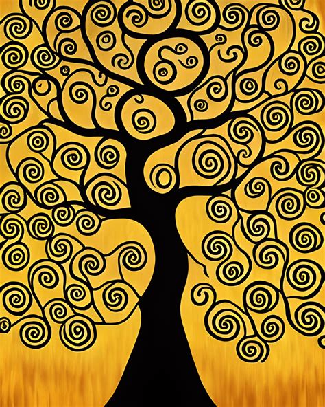 Gustav Klimt Tree of Life Graphic · Creative Fabrica