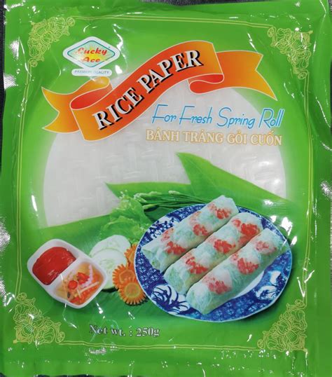 Lucky Ace Rice Paper Wrapper for Fresh Springroll (Vietnamese Rice Paper) bánh tráng 22cm 250g ...