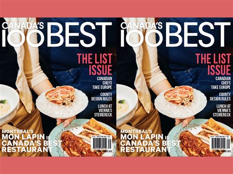 Canada’s 100 Best Restaurants, Bars and Chefs. | From the Editor