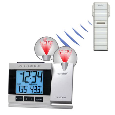 La Crosse Technology Atomic Projection Clock with Outdoor Temperature ...