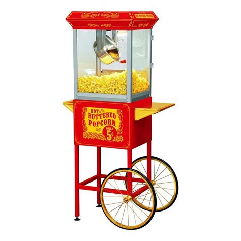 Funtime Carnival Style 8 oz. Popcorn Machine & Cart-FT860CR - The Home ...