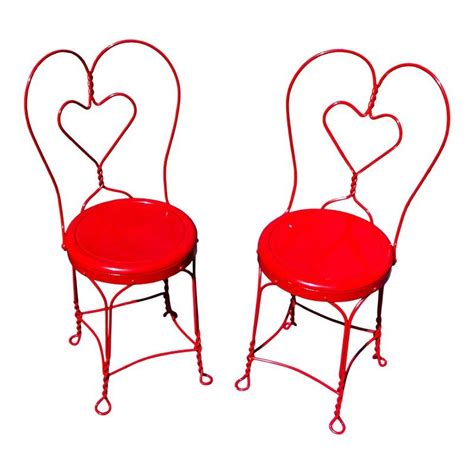 Ice Cream Parlor Red Metal Chairs - a Pair | Vintage room decor, Funky furniture, Cute furniture