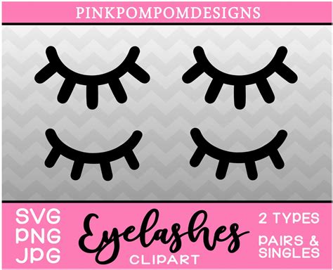 Eyelashes SVG Eyelashes Digital Clipart Set Lashes Svg Lashes Png ...