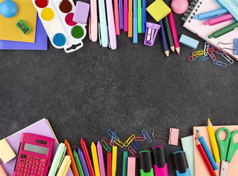 Back to school background with school supplies background 2420849 Stock Photo at Vecteezy