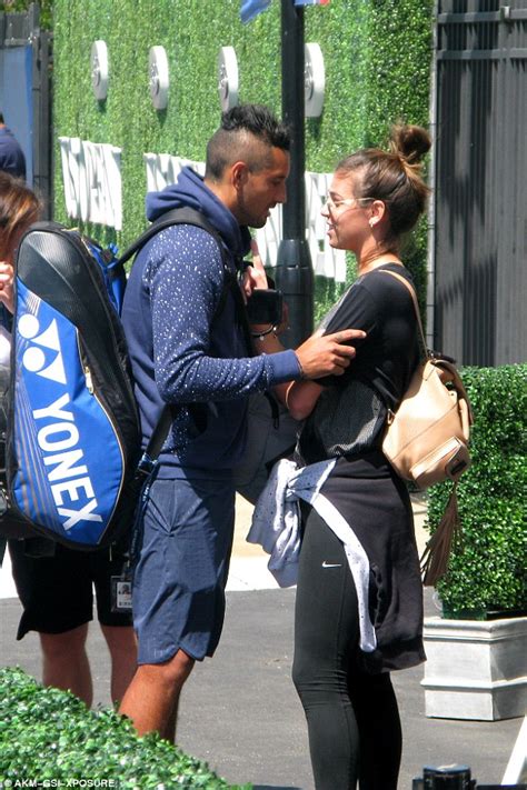 Nick Kyrgios tenderly kisses Ajla Tomljanovic outside the US Open ...