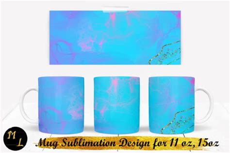 Blue Mug Sublimation, Mug Wrap Design Graphic by daryaboska · Creative ...