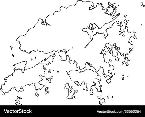 Hong kong map outline country Royalty Free Vector Image