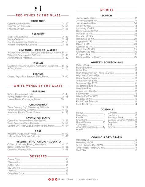 Menu Chicago • Rosebud Steakhouse