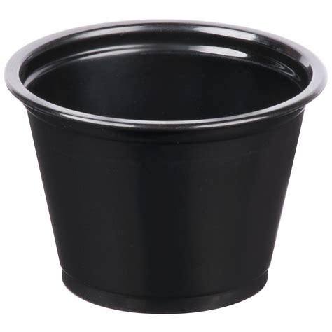 Choice 2.5 oz. Black Plastic Souffle Cup / Portion Cup - 2500/Case