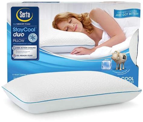 Serta stay cool gel memory foam pillow white