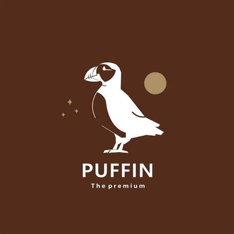 animal puffin natural logo vector icon silhouette retro hipster ...