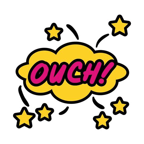 expression cloud with ouch word, pop art flat style vector illustration design 1883813 Vector ...