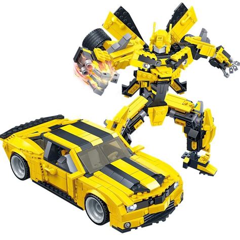 Bumblebee Robot Building blocks toys Set 2 in 1 Big Robot Yellow Car Blocks Compatible Lego Set ...