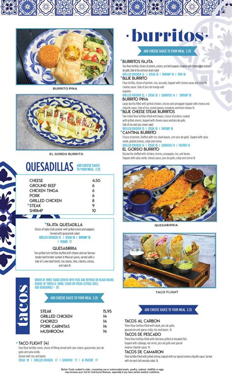 Menu at Azul Tequila pub & bar, Ocala