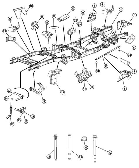 Ram 1500 Bracket. Frame. Right. [winch - front - 52121224AC ...