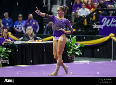 January 05, 2024: LSU's Aleah Finnegan competes on the floor during ...