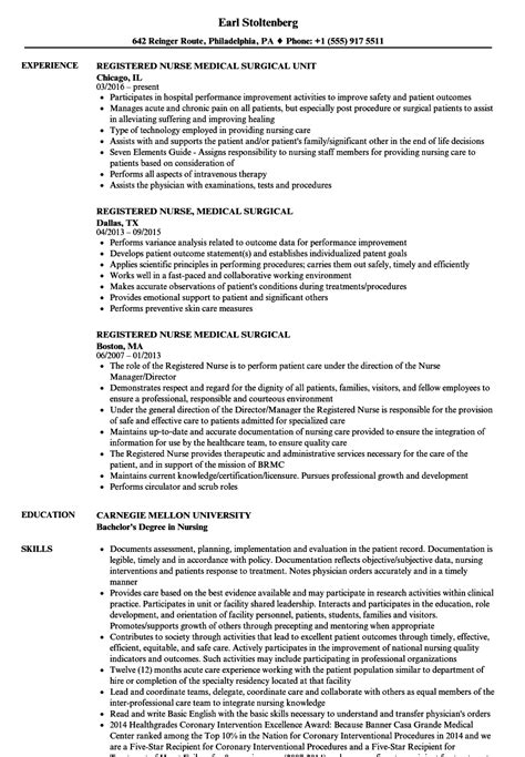 Med Surg Nurse Resume Template