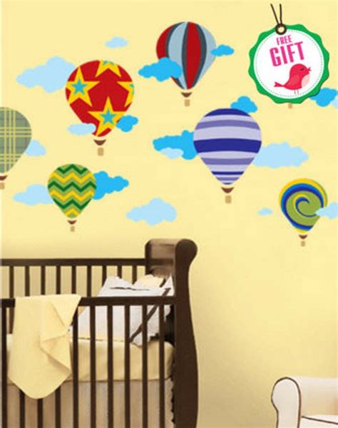 Popular Nursery Wall Decals for boy’s room with balloons and clouds will become a real ...