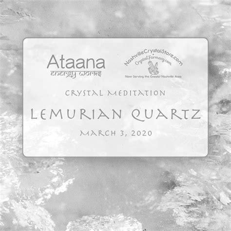 Lemurian Quartz Guided Meditation 03/03/20 - Ataana Healing Method