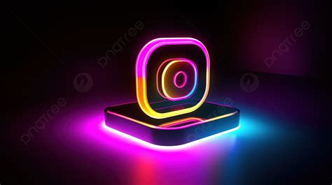 Gambar Background Logo Instagram 3d Dengan Cahaya Neon, Vektor dan File ...