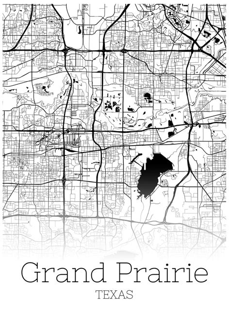 'Grand Prairie Texas map' Poster by RelDesign | Displate