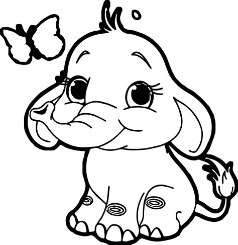Cartoon Elephant Coloring Pages
