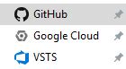 GitHub, VSTS, Google Cloud folder icons