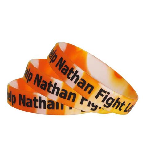 Customized Cancer Wristbands with No Minimum in Swirl and Segmented Colors Manufacturers and ...