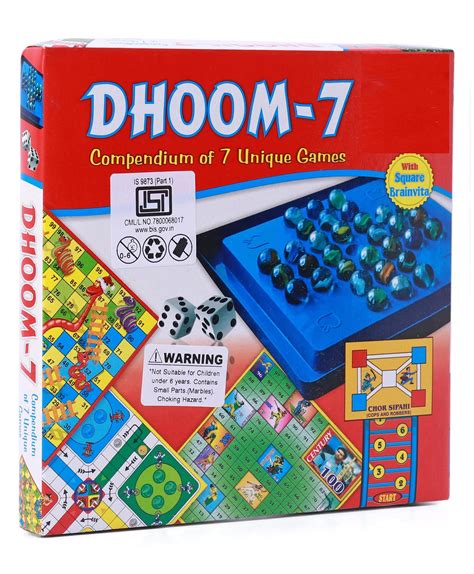 Buy JOY STORIES Dhoom-7 in 1 Board Games for Kids & Adults, Compact All in One Classic Multiple ...