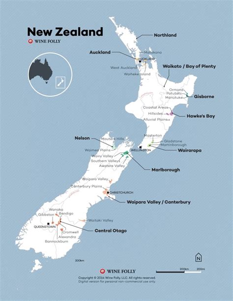 New Zealand wine map