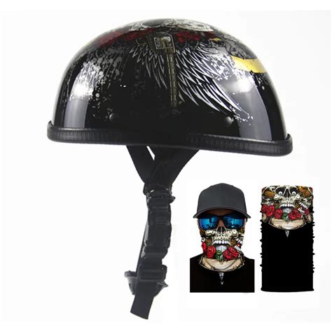 Printing Motorcycle Helmet Half Face Motocross Helmet Vintage Helmets Motorcycle With Skull ...