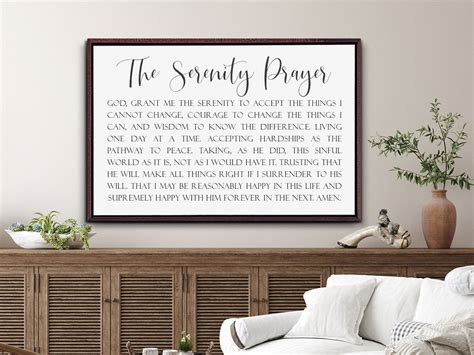 Full Serenity Prayer Sign Serenity Prayer Wall Art Modern | Etsy